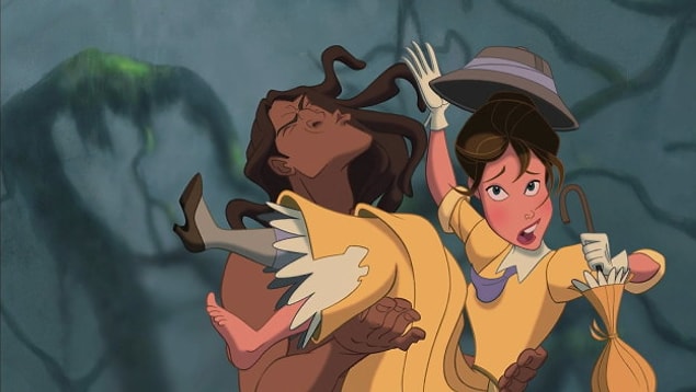 7. Tarzan'ın ve Jane'in yüzleri gayet tuhaf değil mi?