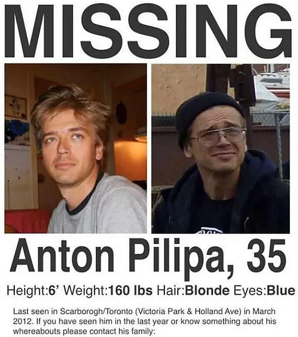 2. Антон страдал от шизофрении, и его семья уже потеряла надежду на счастливый финал, когда раздался звонок из Бразилии.  Его нашел бразильский полицейский родом из Канады. Сначала он принял его за бездомного, ведь у него не было ни паспорта, ни других документов, удостоверяющих личность.