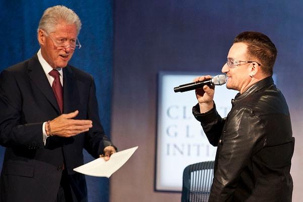 13. Bono (U2) & Bill Clinton