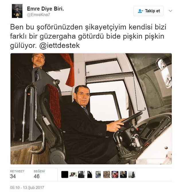 İETT'nin bu açığını gören bir başka taraftar da Dursun Özbek'ten şikayetçi oldu.