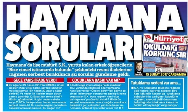 Hürriyet gazetesi soruşturmada yanıt bekleyen soruları bugünkü manşetine taşıdı.