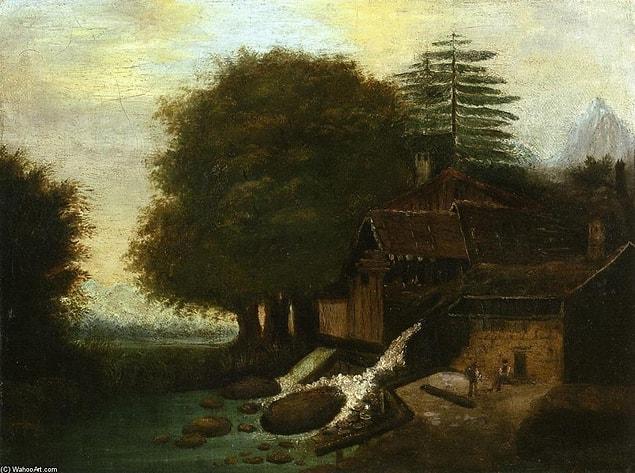 20. Paul Cezanne, "Landscape with Mill," 1860