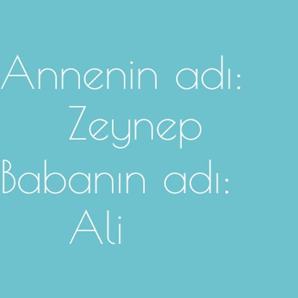 Zeynep ve Ali!