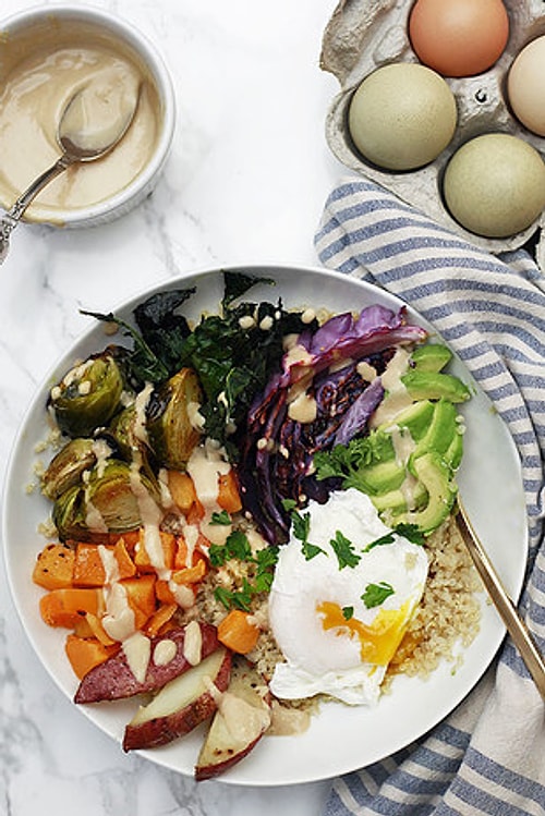 Fırında Tahin Soslu 'Buddha Bowl'