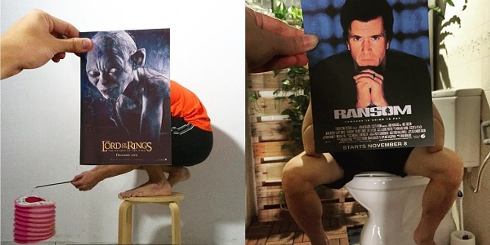 Bu Adam Bir Çılgın! Film Posterlerini Gerçek Hayatla Birleştiren Yaratıcı Grafik Sanatçısı