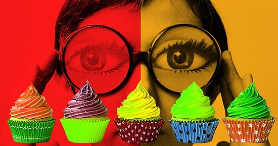 Отличить эти капкейки друг от друга смогут только люди с идеальным цветовым зрением
