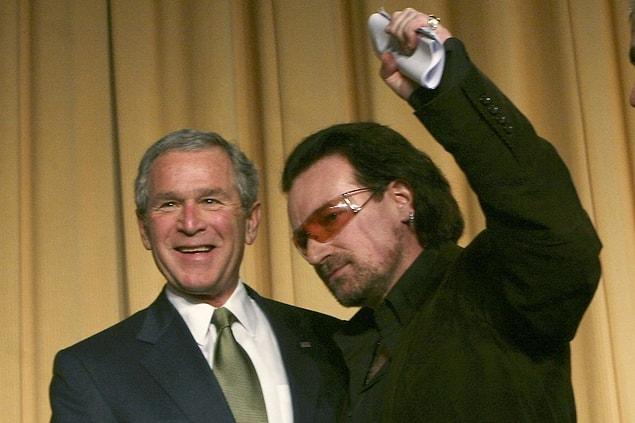 19. Bono (U2) & George W. Bush