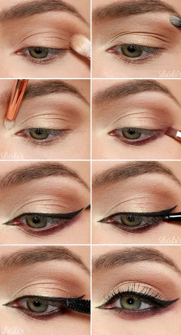 13. А вот и макияж с акцентом на стрелку: