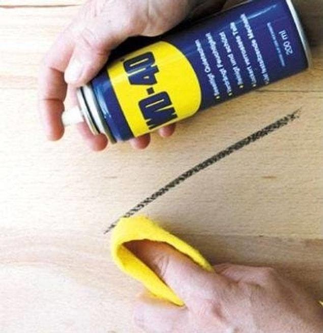 18. Spray WD-40 to remove sticker residue from where old bumper stickers used to be.