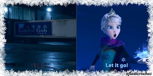 Kamyondaki yazıya dikkat! "Ledded Goh" ve "Frozen" detaylarıyla Karlar Ülkesi (Frozen) filmine selam gönderilir.