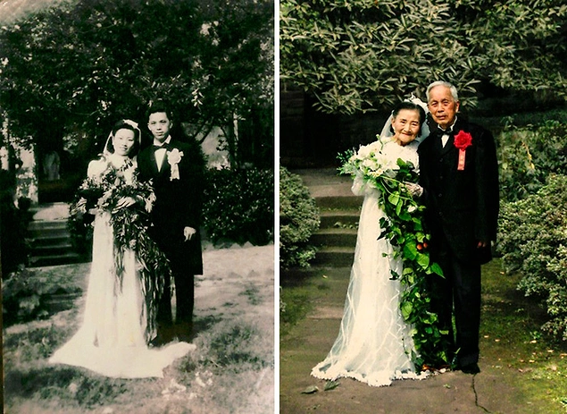 70 yıldan sonra düğün günlerini yeniden yaşayan minnoş çift