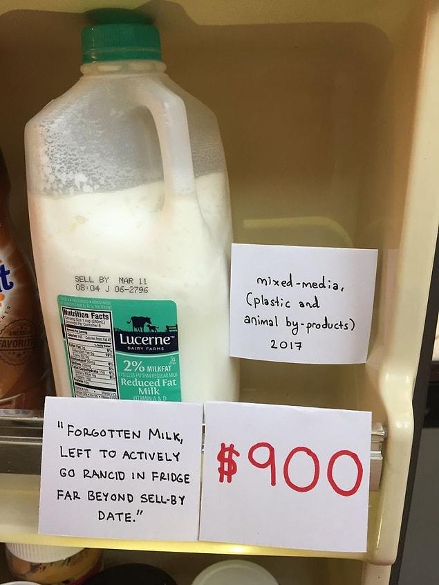 10. Value Of "Forgotten Milk, Left To Actively Go Rancid In Fridge Far Beyond Sell-By Date" Grew Over Time (From $700 To $900)
