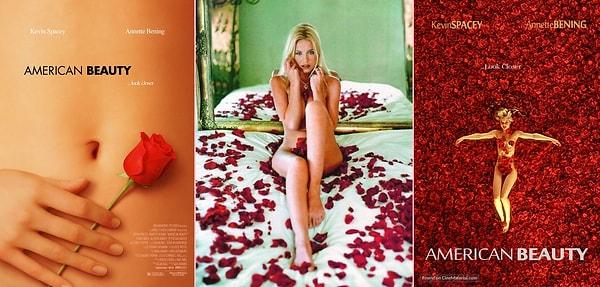 14. "Amerikan Güzeli"nin soldaki ikonik posterinde sağdaki posterde bulunan Mena Suvari'nin olduğu düşünülse de, Chloe Hunter adlı bir modelin vücudu bulunur.