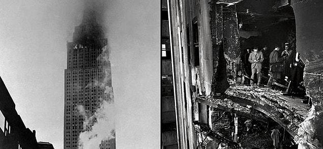 4. A plane flew into the Empire State Building back in 1945 and injured Betty Oliver who worked there as an elevator operator. Rescuers cut the elevator cable by mistake and the cabin crashed the floor dropping 75 floors. Surprisingly enough, the woman survived.