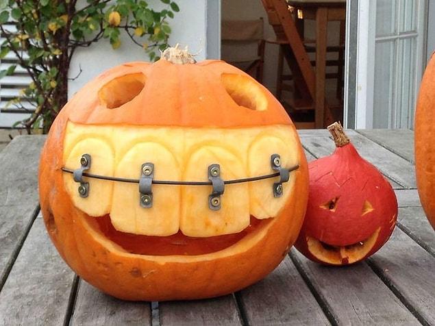 4. “My friend's dad is a dentist. This is his pumpkin for Halloween.”