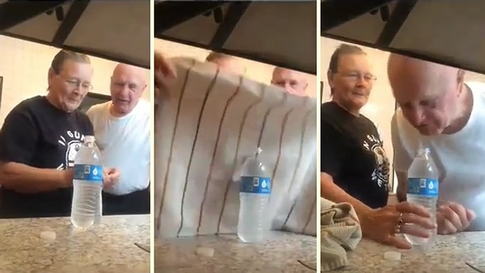 Klasik Pet Şişe Şakasını Eşine Yapan Yaşlı Kadın