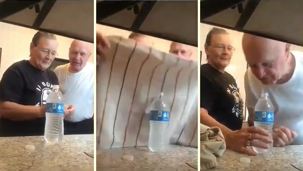 Klasik Pet Şişe Şakasını Eşine Yapan Yaşlı Kadın