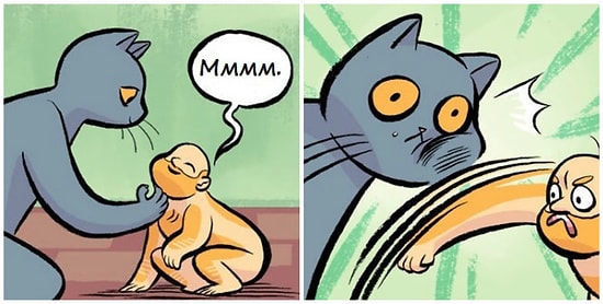 12 комиксов о том, что было бы, если бы люди и коты поменялись местами