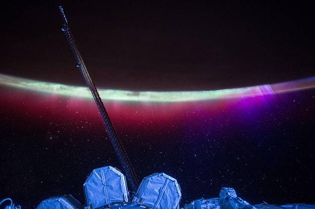 15. Aurora's Colorful Veil Over Earth