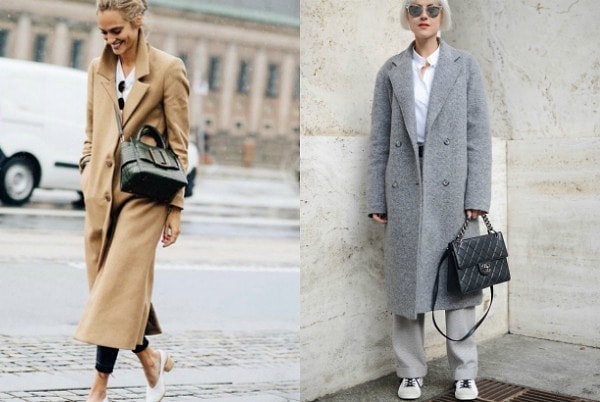 14. Что касается пальто, то тут помимо оверсайз-моделей в тренде остаются длиные пальто прямого кроя всех базовых цветов.