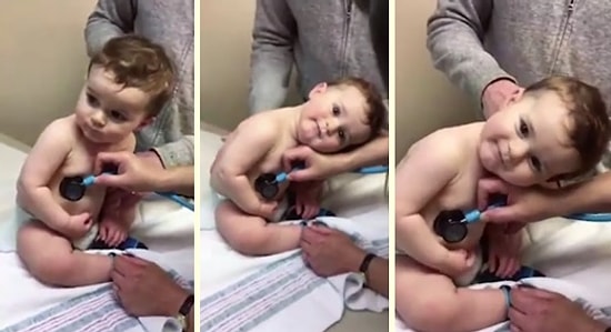 Muayene Yapan Doktora Kendini Sevdiren Aşırı Sevimli Ufaklık