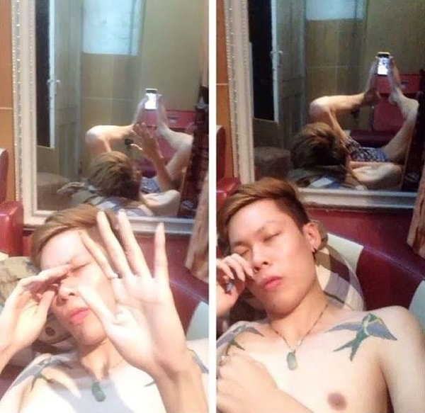 5. "Любимая фотографировала, пока я спал... Люблю её!"