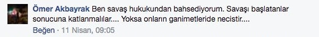 Referandumun bir çeşit "savaş" olduğunu söyleyen şahıs, kadınlardan da "ganimet" olarak bahsetmeye devam etti.
