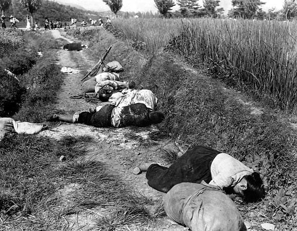 15. Корейские мирные жители погибли при попытке к бегству от северокорейских войск в августе 1950 года
