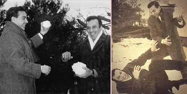 İki efsane, iki sağlam dost: Ayhan Işık ve Sadri Alışık (1964).
