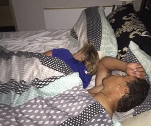 'But I calmly just took selfies and walked like a boss lol,' he added. 'I did tap her to wake her up but she was drunk as a skunk passed out.'