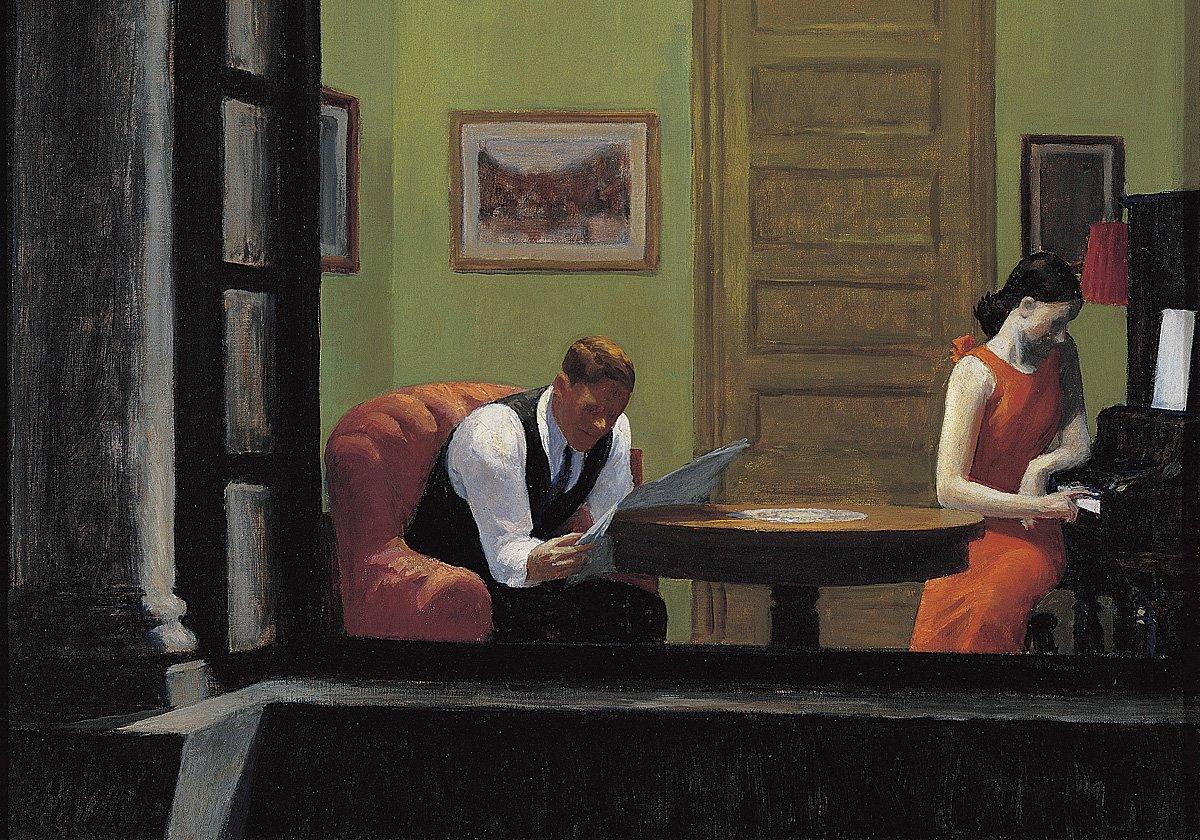 9. Edward Hopper (Room in New York, 1932) - Gustav Deutsch (Shirley: Visions of Reality, 2013)