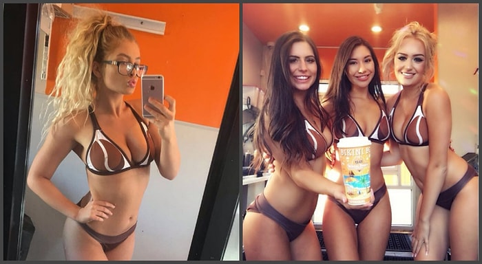 Ну очень ГОРЯЧИЙ кофе: кофейня, в которой баристы носят лишь бикини и наклейки на сосках!