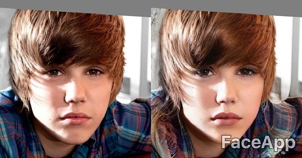 25. Джастин Бибер, у которого и так женственные черты лица, почти не изменился