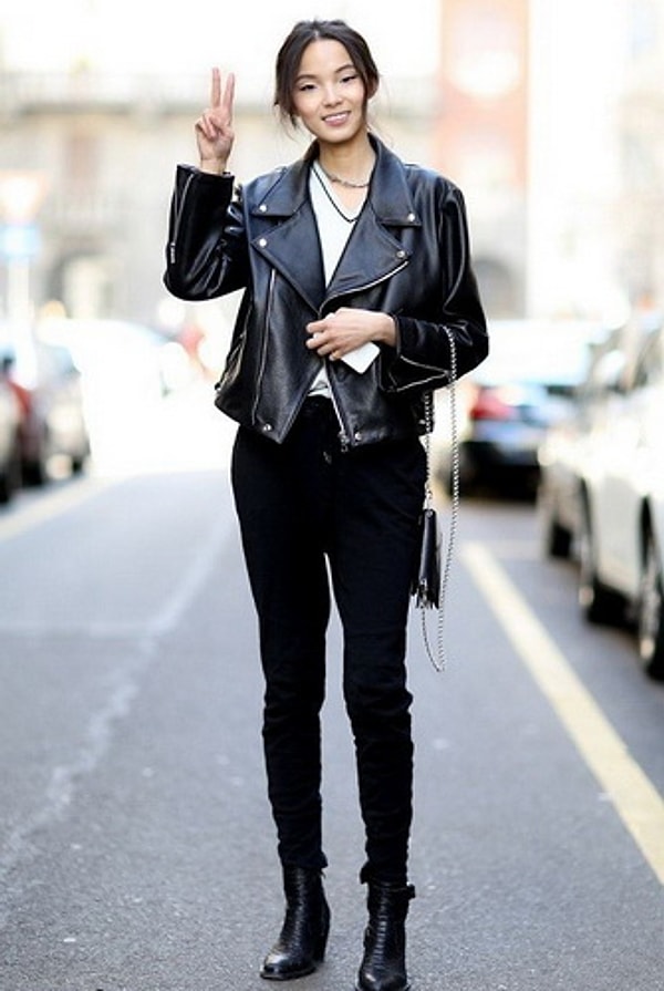 5. Косуха + чёрные брюки