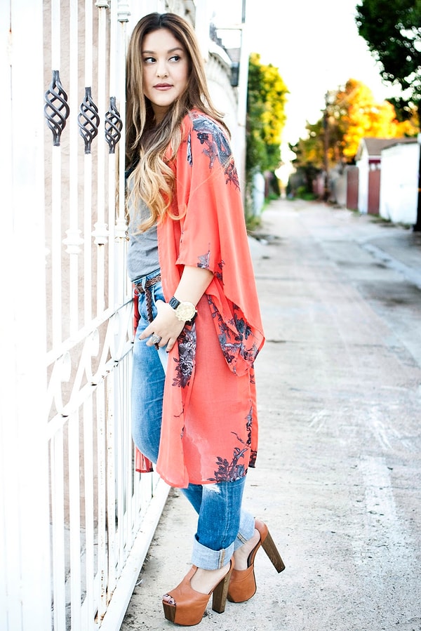 8. Кимоно + джинсы