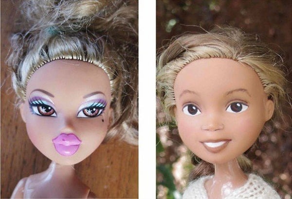 3. Соня покупает кукол, смывает с них макияж и делает свой, естественный