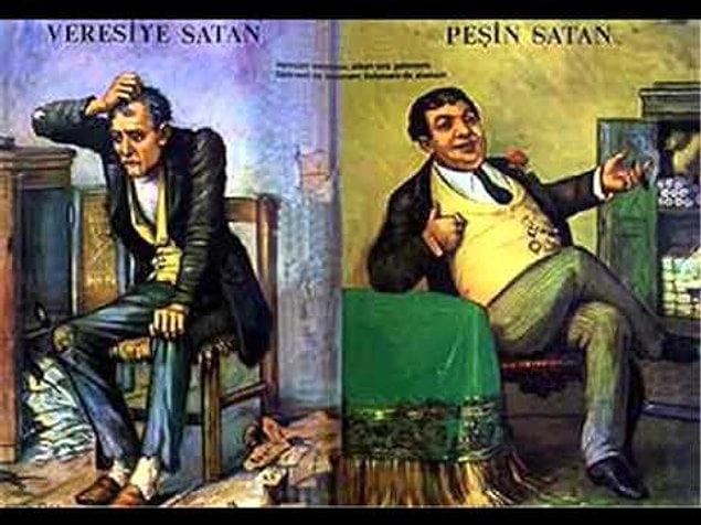 1. Müşteriye "Sebebim olursun!" mesajıyla ilk göz dağının verildiği "peşin satan - veresiye satan" tablosu