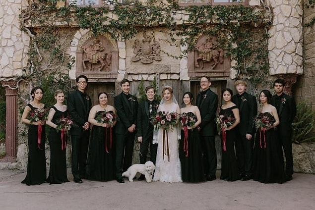 And the bridal party was stunning in bewitching black.