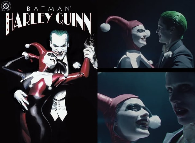 11. Harley Quinn, 'Batman: The Animated Series' ile ünlenen kırmızı siyah kostümünü giyerken görülüyor. Joker ile dans ederken de 'Batman: Harley Quinn' çizgi romanının kapağını tekrar canlandırıyor.