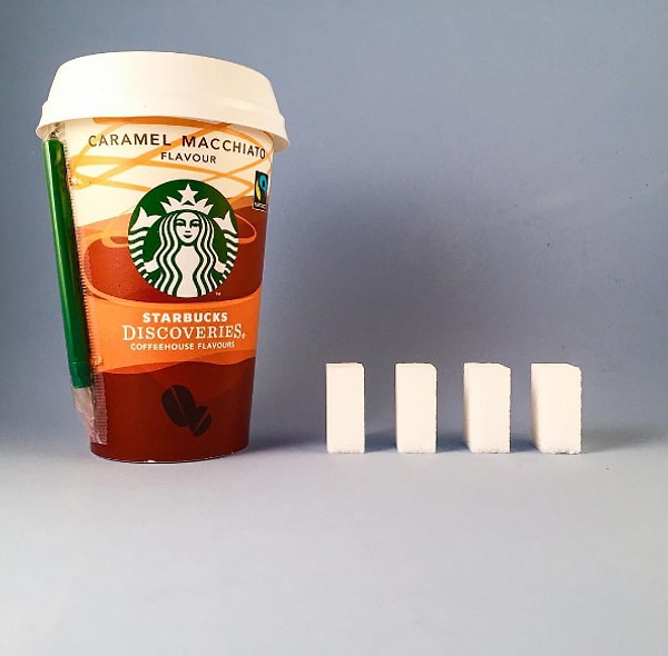 2. 220 мл карамельного маккиато из Starbucks: 20 г сахара