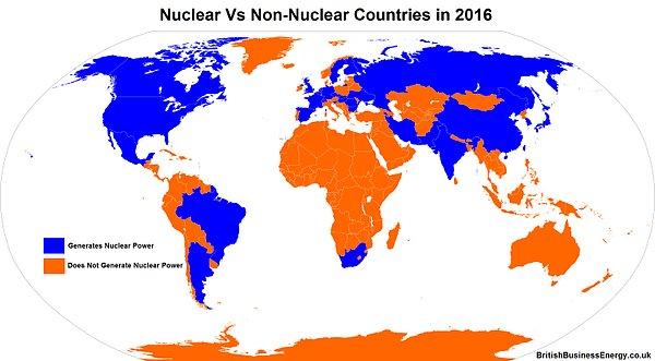 18. Nükleer gücü olan ve olmayan ülkeler