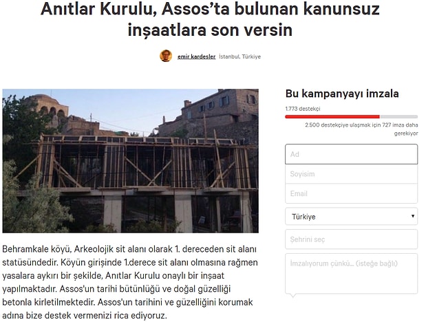 Change.org’da imza kampanyası başlatıldı