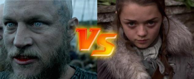 2. Deadliest glare: Ragnar Lothbrok vs. Arya Stark