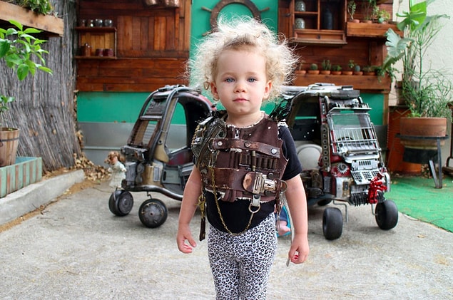 Even his wife Emily prepared some badass costumes for the kids.
