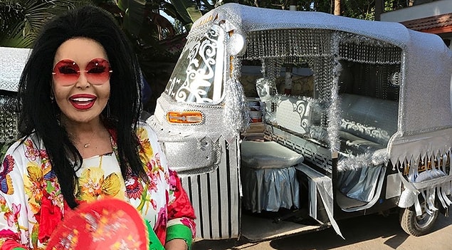 4. Şehir içi ulaşımı rahatlatmak amacıyla Swarowski taşlarla döşenmiş tuk tuk aracı