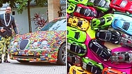Yıllarca Biriktirdiği Minyatür Arabalarla Jaguar Aracının Üzerini Tamamen Kaplayan Çılgın!