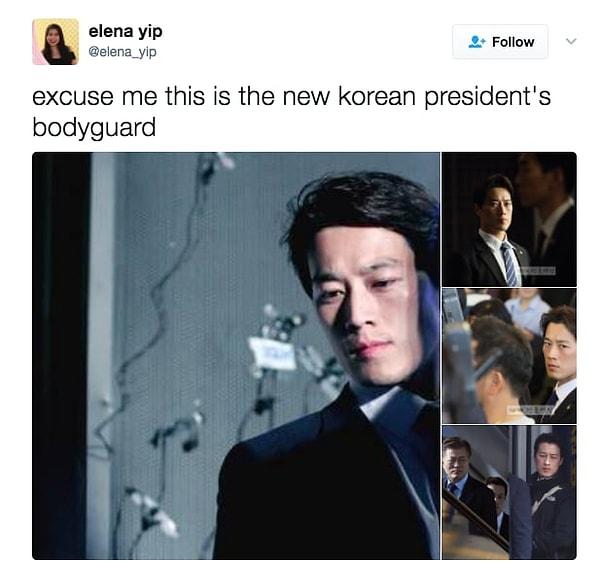 Ama biz size Güney Kore cumhrubaşkanını değil yakın koruma görevlisini tanıtmak istiyoruz.