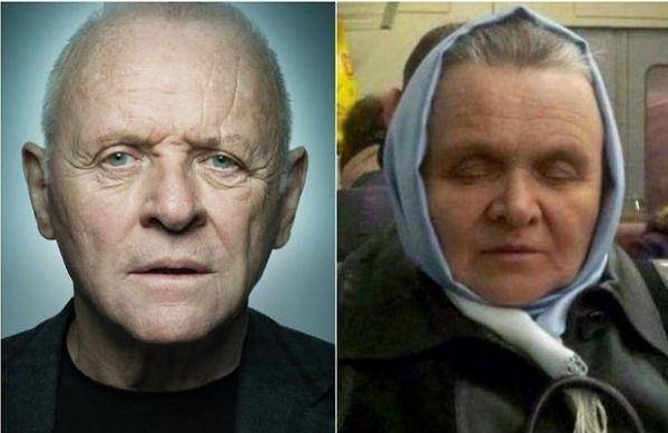 4. Клон Энтони Хопкинса в виде русской бабушки