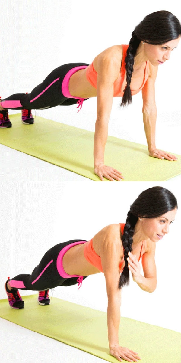 3. Отжимания с касаниями плеча