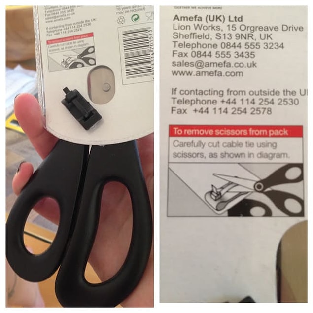 3. This pair of scissors that is only usable once opened with another pair of scissors.